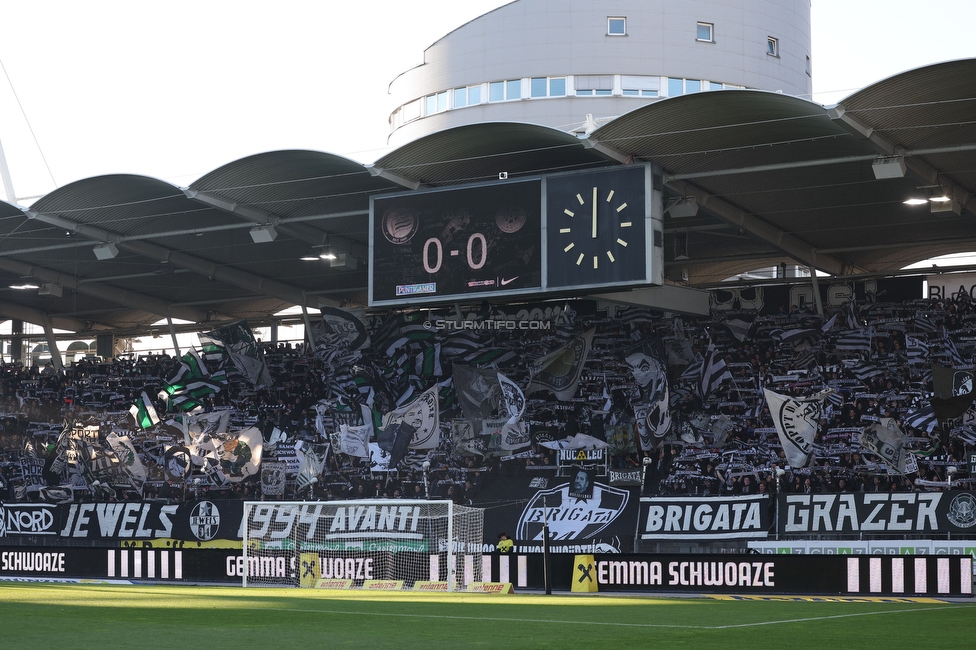 Sturm Graz - Austria Wien
Oesterreichische Fussball Bundesliga, 21. Runde, SK Sturm Graz - FK Austria Wien, Stadion Liebenau Graz, 12.03.2023. 

Foto zeigt Fans von Sturm mit einer Choreografie
Schlüsselwörter: schals