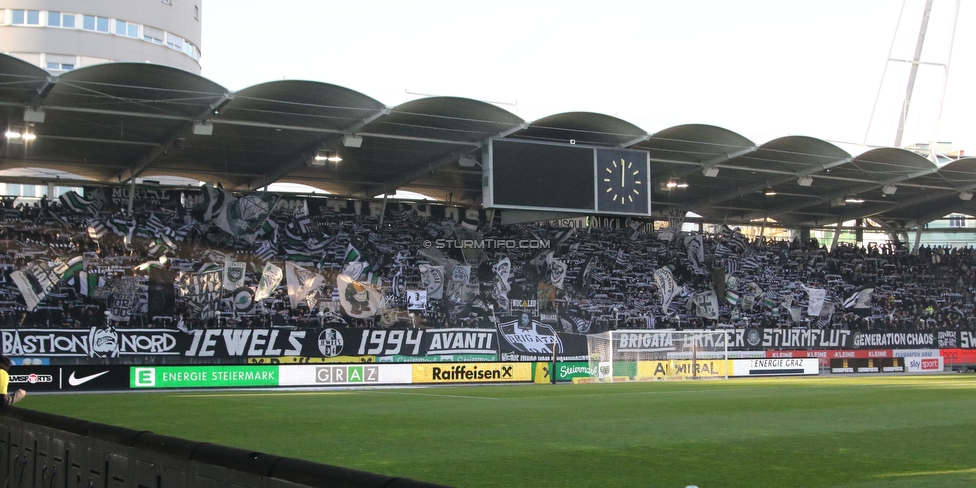 Sturm Graz - Austria Wien
Oesterreichische Fussball Bundesliga, 21. Runde, SK Sturm Graz - FK Austria Wien, Stadion Liebenau Graz, 12.03.2023. 

Foto zeigt Fans von Sturm mit einer Choreografie
