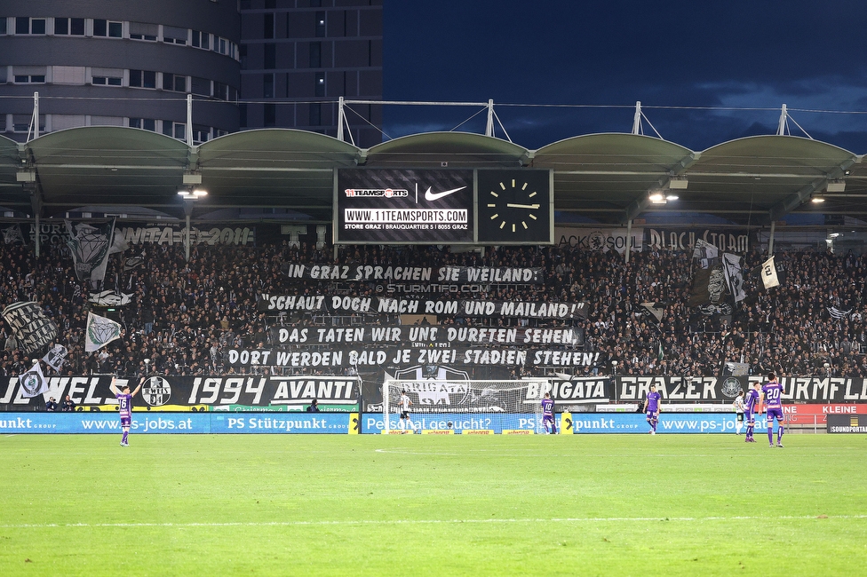 Sturm Graz - Austria Wien
Oesterreichische Fussball Bundesliga, 21. Runde, SK Sturm Graz - FK Austria Wien, Stadion Liebenau Graz, 12.03.2023. 

Foto zeigt Fans von Sturm
