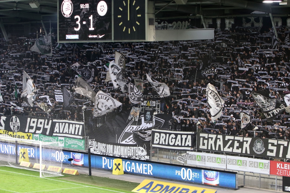 Sturm Graz - Austria Wien
Oesterreichische Fussball Bundesliga, 21. Runde, SK Sturm Graz - FK Austria Wien, Stadion Liebenau Graz, 12.03.2023. 

Foto zeigt Fans von Sturm
Schlüsselwörter: schals brigata