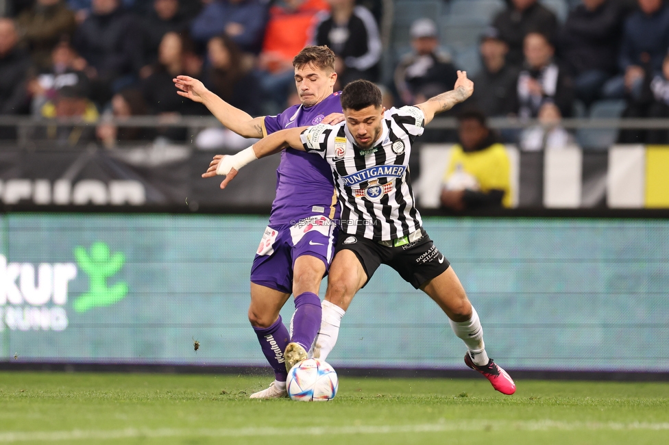 Sturm Graz - Austria Wien
Oesterreichische Fussball Bundesliga, 21. Runde, SK Sturm Graz - FK Austria Wien, Stadion Liebenau Graz, 12.03.2023. 

Foto zeigt Jusuf Gazibegovic (Sturm)
