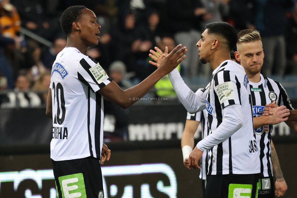 Sturm Graz - Austria Wien
Oesterreichische Fussball Bundesliga, 21. Runde, SK Sturm Graz - FK Austria Wien, Stadion Liebenau Graz, 12.03.2023. 

Foto zeigt Emanuel Emegha (Sturm)
Schlüsselwörter: torjubek