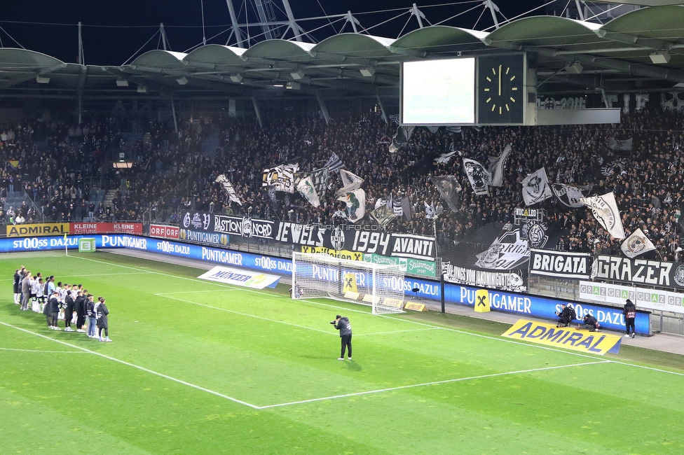 Sturm Graz - Austria Wien
Oesterreichische Fussball Bundesliga, 21. Runde, SK Sturm Graz - FK Austria Wien, Stadion Liebenau Graz, 12.03.2023. 

Foto zeigt die Mannschaft von Sturm und Fans von Sturm
