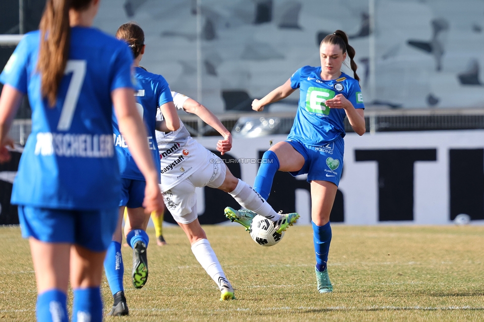 Sturm Graz - Neulengbach
OEFB Frauen Cup, SK Sturm Graz - USV Neulengbach, Trainingszentrum Messendorf Graz, 12.03.2023. 

Foto zeigt Merle Kirschstein (Sturm Damen)
