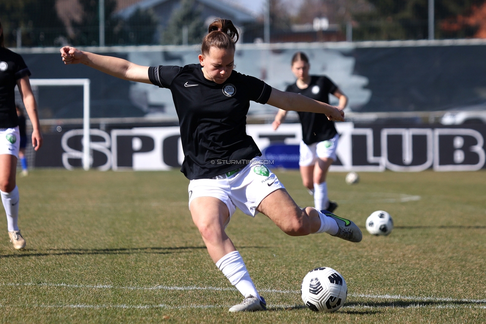 Sturm Damen - Kleinmuenchen BW Linz
OEFB Frauen Bundesliga, 10. Runde, SK Sturm Graz Damen - SPG UNION Kleinmuenchen Blau-Weiss Linz, Trainingszentrum Messendorf, 18.03.2023. 

Foto zeigt Julia Keutz (Sturm Damen)
