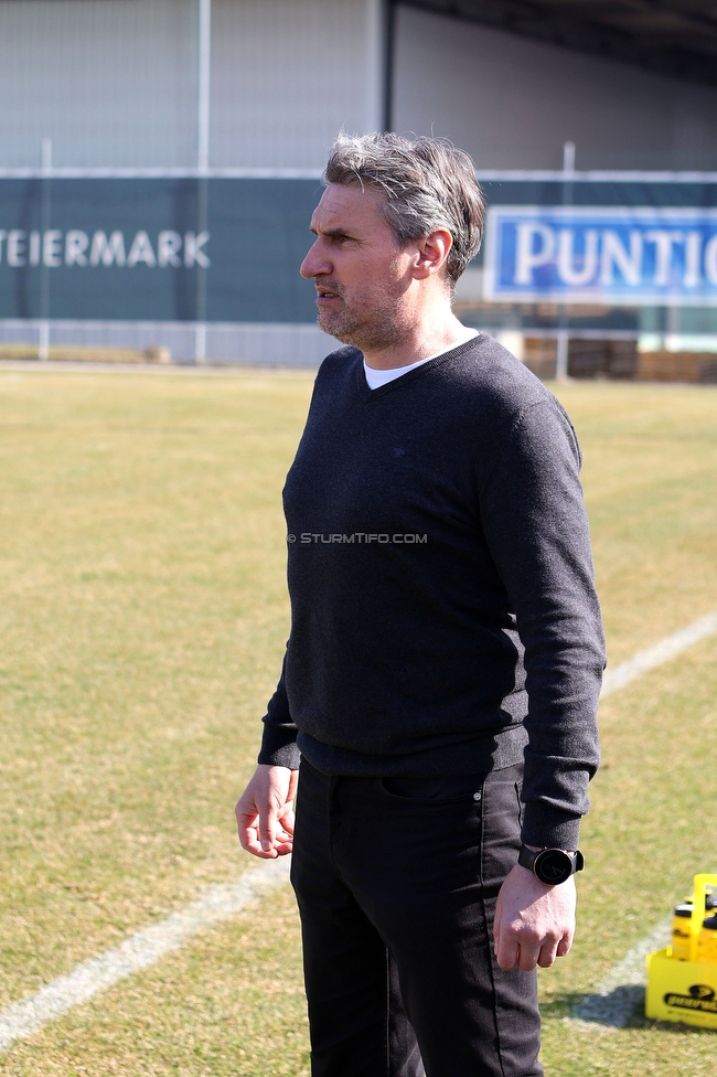 Sturm Damen - Kleinmuenchen BW Linz
OEFB Frauen Bundesliga, 10. Runde, SK Sturm Graz Damen - SPG UNION Kleinmuenchen Blau-Weiss Linz, Trainingszentrum Messendorf, 18.03.2023. 

Foto zeigt Christian Lang (Cheftrainer Sturm Damen)
