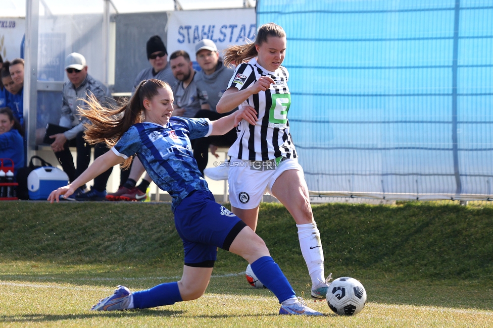 Sturm Damen - Kleinmuenchen BW Linz
OEFB Frauen Bundesliga, 10. Runde, SK Sturm Graz Damen - SPG UNION Kleinmuenchen Blau-Weiss Linz, Trainingszentrum Messendorf, 18.03.2023. 

Foto zeigt Lilli Purtscheller (Sturm Damen)
