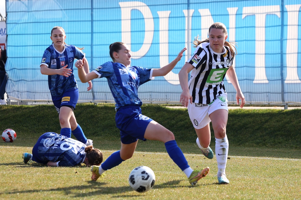 Sturm Damen - Kleinmuenchen BW Linz
OEFB Frauen Bundesliga, 10. Runde, SK Sturm Graz Damen - SPG UNION Kleinmuenchen Blau-Weiss Linz, Trainingszentrum Messendorf, 18.03.2023. 

Foto zeigt Lilli Purtscheller (Sturm Damen)
