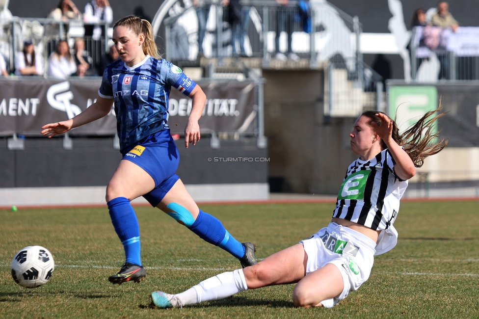 Sturm Damen - Kleinmuenchen BW Linz
OEFB Frauen Bundesliga, 10. Runde, SK Sturm Graz Damen - SPG UNION Kleinmuenchen Blau-Weiss Linz, Trainingszentrum Messendorf, 18.03.2023. 

Foto zeigt Lilli Purtscheller (Sturm Damen)
