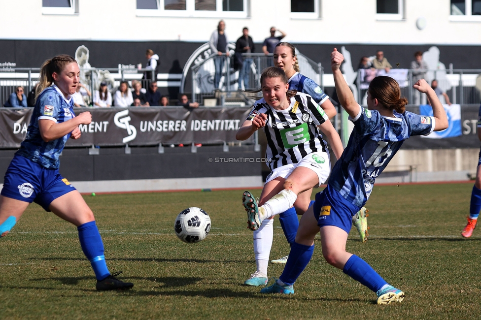 Sturm Damen - Kleinmuenchen BW Linz
OEFB Frauen Bundesliga, 10. Runde, SK Sturm Graz Damen - SPG UNION Kleinmuenchen Blau-Weiss Linz, Trainingszentrum Messendorf, 18.03.2023. 

Foto zeigt Lilli Purtscheller (Sturm Damen)
