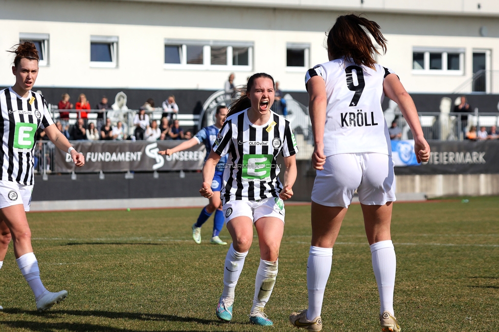 Sturm Damen - Kleinmuenchen BW Linz
OEFB Frauen Bundesliga, 10. Runde, SK Sturm Graz Damen - SPG UNION Kleinmuenchen Blau-Weiss Linz, Trainingszentrum Messendorf, 18.03.2023. 

Foto zeigt Lilli Purtscheller (Sturm Damen) und Valentina Kroell (Sturm Damen)
