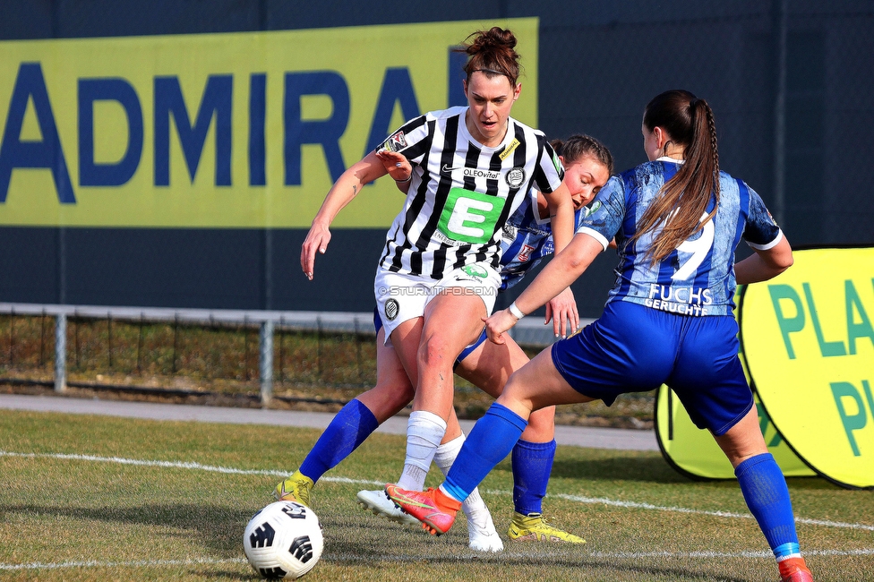 Sturm Damen - Kleinmuenchen BW Linz
OEFB Frauen Bundesliga, 10. Runde, SK Sturm Graz Damen - SPG UNION Kleinmuenchen Blau-Weiss Linz, Trainingszentrum Messendorf, 18.03.2023. 

Foto zeigt Laura Krumboeck (Sturm Damen)
