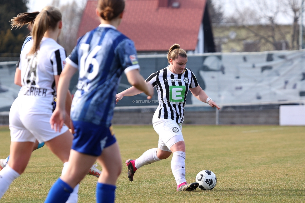 Sturm Damen - Kleinmuenchen BW Linz
OEFB Frauen Bundesliga, 10. Runde, SK Sturm Graz Damen - SPG UNION Kleinmuenchen Blau-Weiss Linz, Trainingszentrum Messendorf, 18.03.2023. 

Foto zeigt Julia Matuschewski (Sturm Damen)
