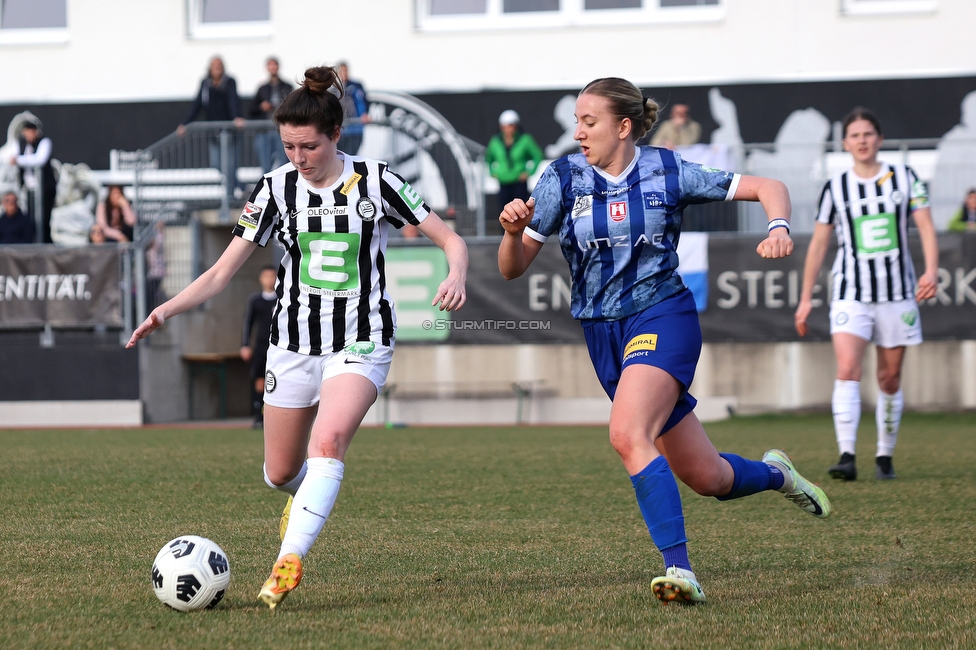 Sturm Damen - Kleinmuenchen BW Linz
OEFB Frauen Bundesliga, 10. Runde, SK Sturm Graz Damen - SPG UNION Kleinmuenchen Blau-Weiss Linz, Trainingszentrum Messendorf, 18.03.2023. 

Foto zeigt Gina Steiner (Sturm Damen)
