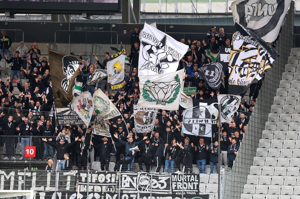 Tirol - Sturm Graz
Oesterreichische Fussball Bundesliga, 22. Runde, WSG Tirol - SK Sturm Graz, Tivoli Stadion Innsbruck, 19.03.2023. 

Foto zeigt Fans von Sturm
