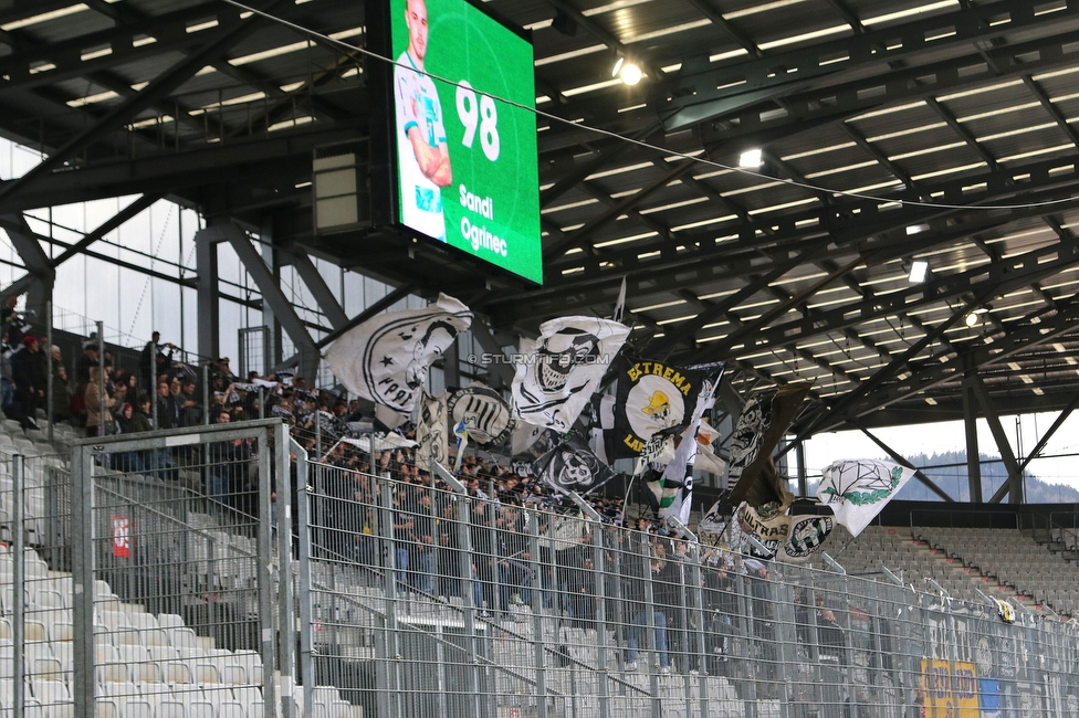 Tirol - Sturm Graz
Oesterreichische Fussball Bundesliga, 22. Runde, WSG Tirol - SK Sturm Graz, Tivoli Stadion Innsbruck, 19.03.2023. 

Foto zeigt Fans von Sturm
