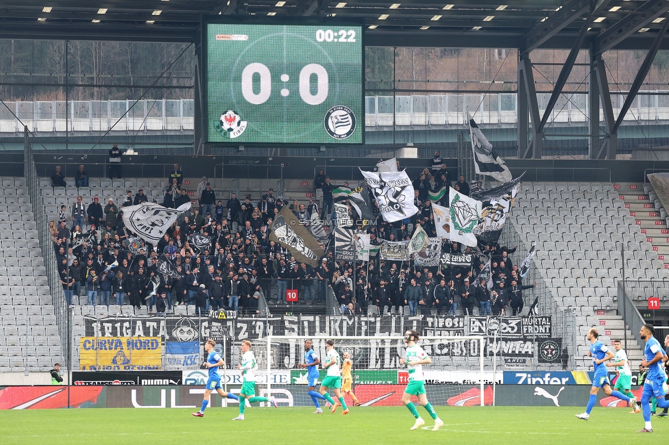 Tirol - Sturm Graz
Oesterreichische Fussball Bundesliga, 22. Runde, WSG Tirol - SK Sturm Graz, Tivoli Stadion Innsbruck, 19.03.2023. 

Foto zeigt Fans von Sturm
