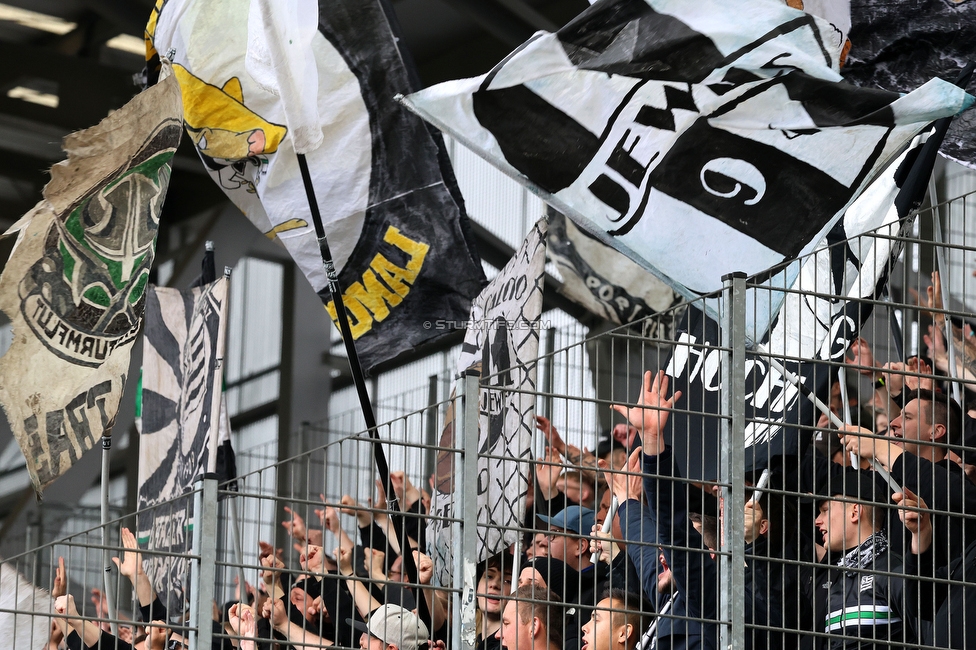 Tirol - Sturm Graz
Oesterreichische Fussball Bundesliga, 22. Runde, WSG Tirol - SK Sturm Graz, Tivoli Stadion Innsbruck, 19.03.2023. 

Foto zeigt Fans von Sturm
