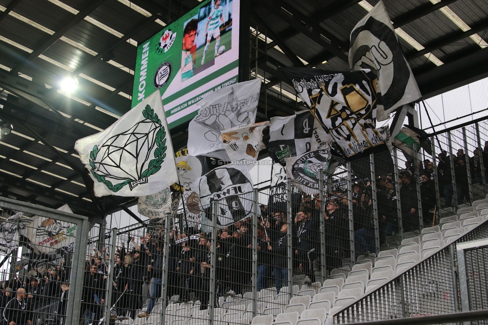 Tirol - Sturm Graz
Oesterreichische Fussball Bundesliga, 22. Runde, WSG Tirol - SK Sturm Graz, Tivoli Stadion Innsbruck, 19.03.2023. 

Foto zeigt Fans von Sturm
