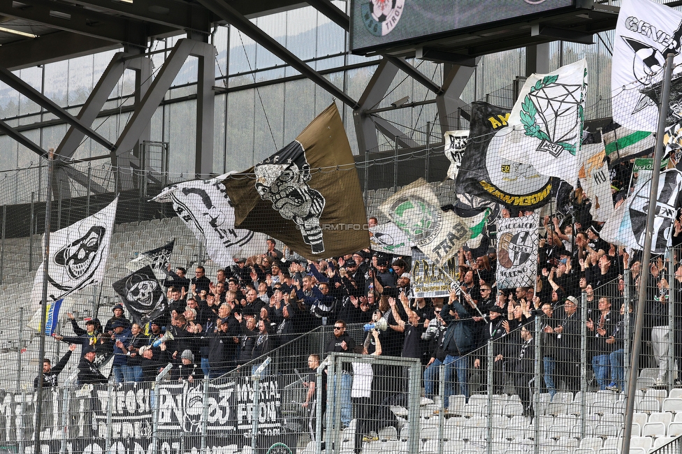 Tirol - Sturm Graz
Oesterreichische Fussball Bundesliga, 22. Runde, WSG Tirol - SK Sturm Graz, Tivoli Stadion Innsbruck, 19.03.2023. 

Foto zeigt Fans von Sturm
