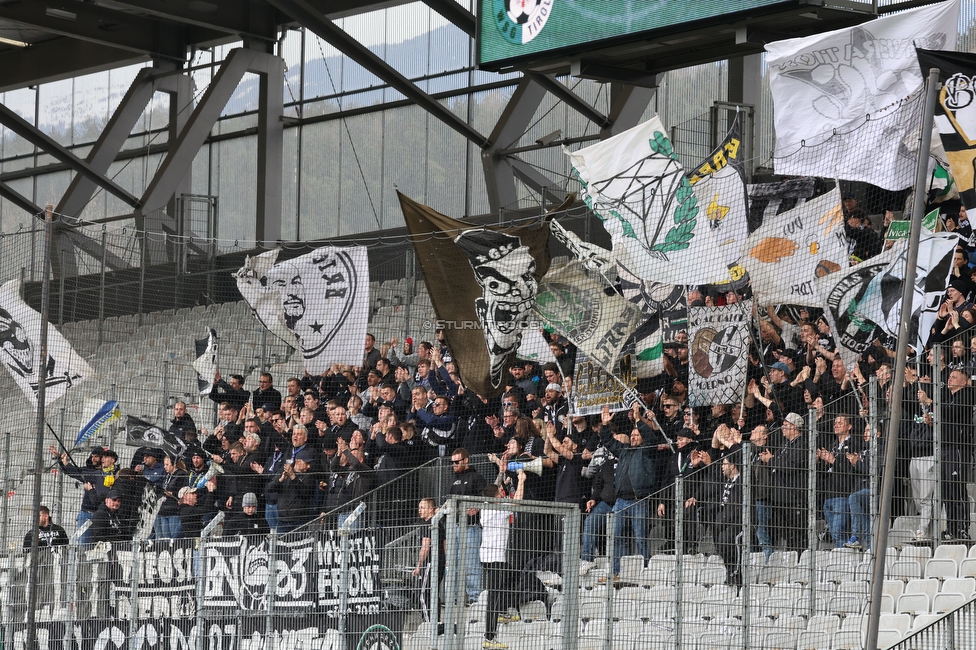 Tirol - Sturm Graz
Oesterreichische Fussball Bundesliga, 22. Runde, WSG Tirol - SK Sturm Graz, Tivoli Stadion Innsbruck, 19.03.2023. 

Foto zeigt Fans von Sturm
