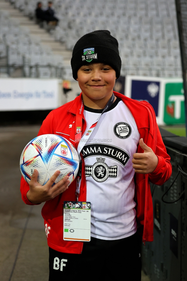 Tirol - Sturm Graz
Oesterreichische Fussball Bundesliga, 22. Runde, WSG Tirol - SK Sturm Graz, Tivoli Stadion Innsbruck, 19.03.2023. 

Foto zeigt Fans von Sturm
