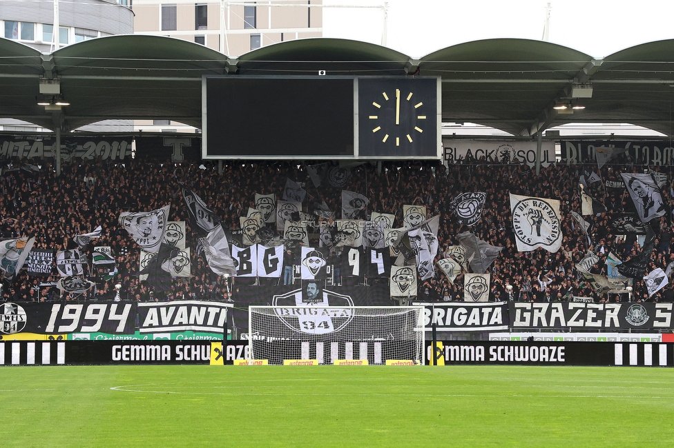 Sturm Graz - Rapid Wien
Oesterreichische Fussball Bundesliga, 23. Runde, SK Sturm Graz - SK Rapid Wien, Stadion Liebenau Graz, 02.04.2023. 

Foto zeigt Fans von Sturm
Schlüsselwörter: brigata