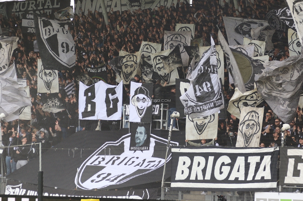 Sturm Graz - Rapid Wien
Oesterreichische Fussball Bundesliga, 23. Runde, SK Sturm Graz - SK Rapid Wien, Stadion Liebenau Graz, 02.04.2023. 

Foto zeigt Fans von Sturm
Schlüsselwörter: brigata