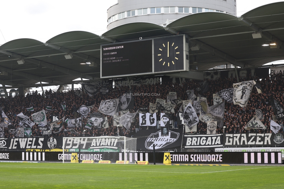 Sturm Graz - Rapid Wien
Oesterreichische Fussball Bundesliga, 23. Runde, SK Sturm Graz - SK Rapid Wien, Stadion Liebenau Graz, 02.04.2023. 

Foto zeigt Fans von Sturm
