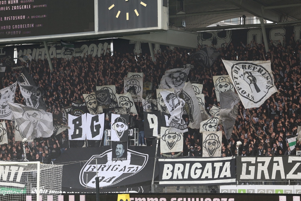 Sturm Graz - Rapid Wien
Oesterreichische Fussball Bundesliga, 23. Runde, SK Sturm Graz - SK Rapid Wien, Stadion Liebenau Graz, 02.04.2023. 

Foto zeigt Fans von Sturm
