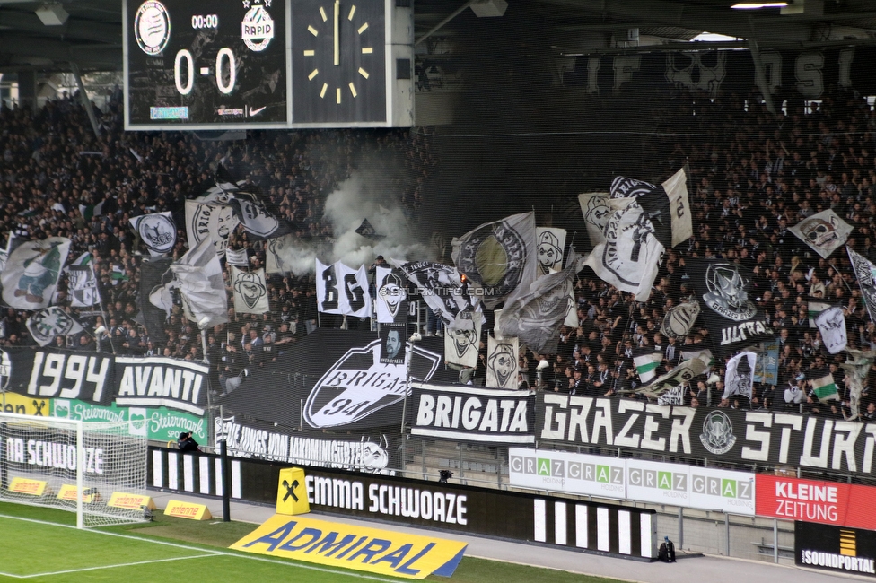 Sturm Graz - Rapid Wien
Oesterreichische Fussball Bundesliga, 23. Runde, SK Sturm Graz - SK Rapid Wien, Stadion Liebenau Graz, 02.04.2023. 

Foto zeigt Fans von Sturm
