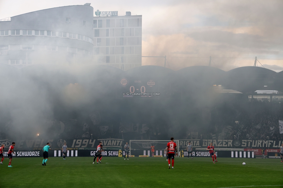 Sturm Graz - Rapid Wien
Oesterreichische Fussball Bundesliga, 23. Runde, SK Sturm Graz - SK Rapid Wien, Stadion Liebenau Graz, 02.04.2023. 

Foto zeigt Fans von Sturm
Schlüsselwörter: pyrotechnik