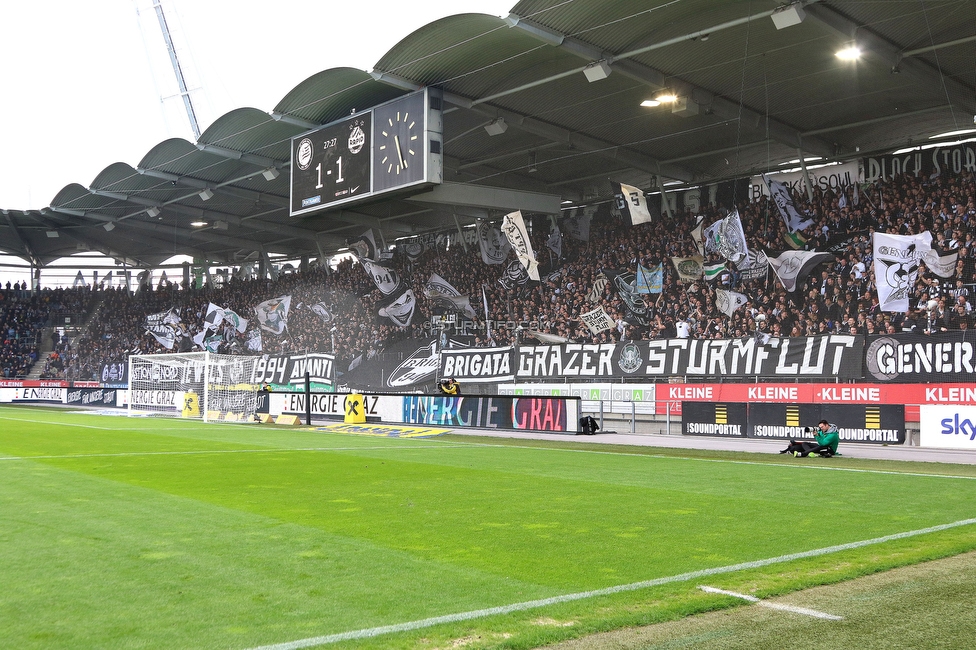 Sturm Graz - Rapid Wien
Oesterreichische Fussball Bundesliga, 23. Runde, SK Sturm Graz - SK Rapid Wien, Stadion Liebenau Graz, 02.04.2023. 

Foto zeigt Fans von Sturm
