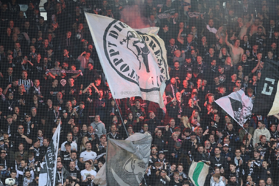 Sturm Graz - Rapid Wien
Oesterreichische Fussball Bundesliga, 23. Runde, SK Sturm Graz - SK Rapid Wien, Stadion Liebenau Graz, 02.04.2023. 

Foto zeigt Fans von Sturm
Schlüsselwörter: pyrotechnik repression