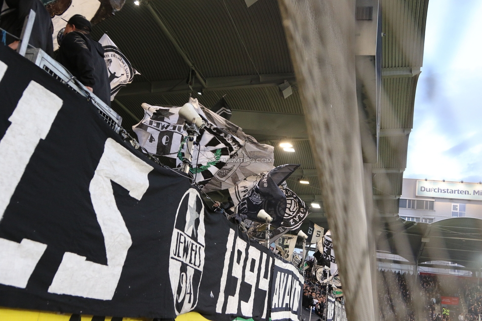 Sturm Graz - Rapid Wien
Oesterreichische Fussball Bundesliga, 23. Runde, SK Sturm Graz - SK Rapid Wien, Stadion Liebenau Graz, 02.04.2023. 

Foto zeigt Fans von Sturm
