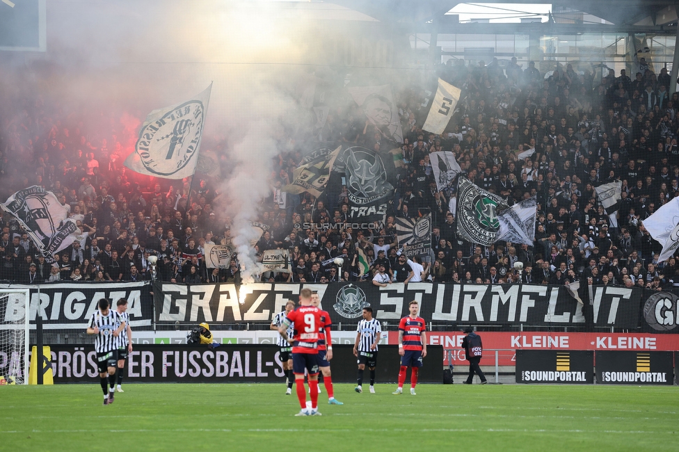 Sturm Graz - Rapid Wien
Oesterreichische Fussball Bundesliga, 23. Runde, SK Sturm Graz - SK Rapid Wien, Stadion Liebenau Graz, 02.04.2023. 

Foto zeigt Fans von Sturm
Schlüsselwörter: torjubel pyrotechnik sturmflut