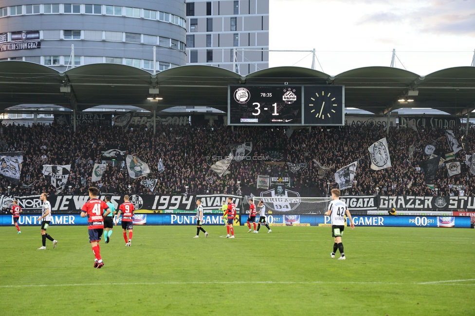 Sturm Graz - Rapid Wien
Oesterreichische Fussball Bundesliga, 23. Runde, SK Sturm Graz - SK Rapid Wien, Stadion Liebenau Graz, 02.04.2023. 

Foto zeigt Fans von Sturm
