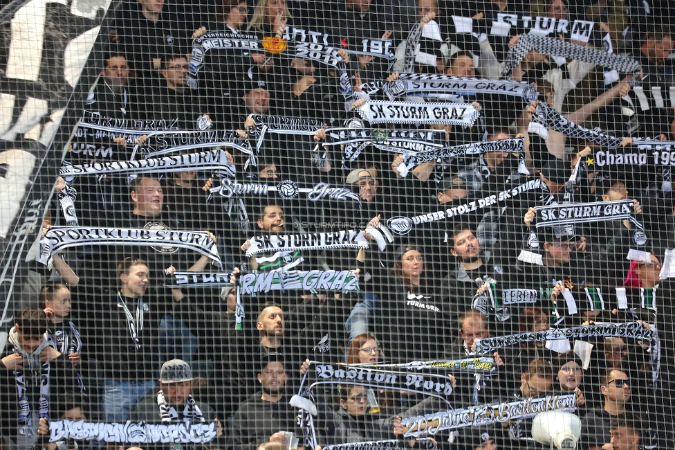 Sturm Graz - Rapid
Oesterreichische Fussball Bundesliga, 23. Runde, SK Sturm Graz - SK Rapid Wien, Stadion Liebenau Graz, 02.04.2023. 

Foto zeigt Fans von Sturm
