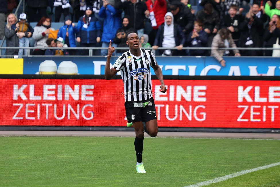 Sturm Graz - Rapid
Oesterreichische Fussball Bundesliga, 23. Runde, SK Sturm Graz - SK Rapid Wien, Stadion Liebenau Graz, 02.04.2023. 

Foto zeigt Emanuel Emegha (Sturm)
Schlüsselwörter: torjubel