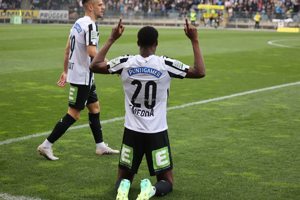 Sturm Graz - Rapid
Oesterreichische Fussball Bundesliga, 23. Runde, SK Sturm Graz - SK Rapid Wien, Stadion Liebenau Graz, 02.04.2023. 

Foto zeigt Emanuel Emegha (Sturm)
Schlüsselwörter: torjubel