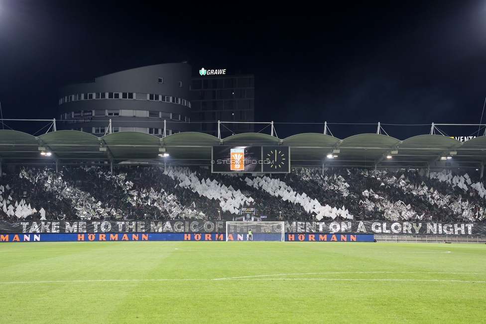 Sturm Graz - LASK
OEFB Cup, Halblfinale, SK Sturm Graz - LASK, Stadion Liebenau Graz, 06.04.2023. 

Foto zeigt Fans von Sturm mit einer Choreografie
