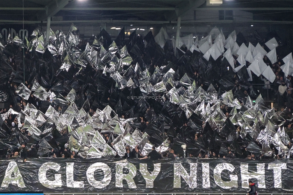 Sturm Graz - LASK
OEFB Cup, Halblfinale, SK Sturm Graz - LASK, Stadion Liebenau Graz, 06.04.2023. 

Foto zeigt Fans von Sturm mit einer Choreografie
