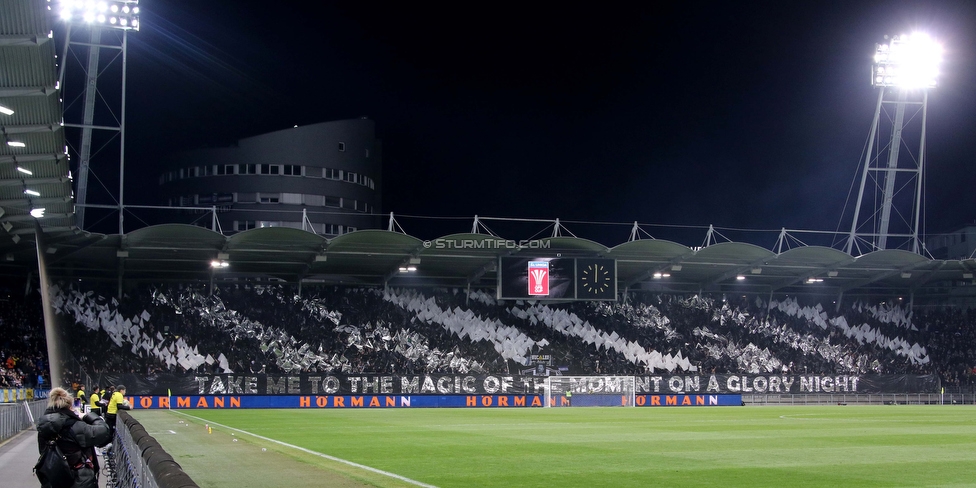 Sturm Graz - LASK
OEFB Cup, Halblfinale, SK Sturm Graz - LASK, Stadion Liebenau Graz, 06.04.2023. 

Foto zeigt Fans von Sturm mit einer Choreografie
