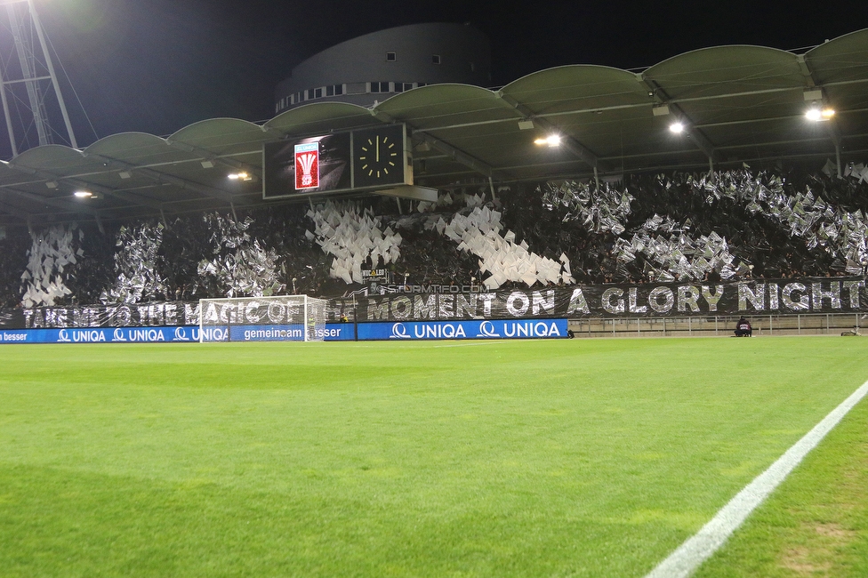 Sturm Graz - LASK
OEFB Cup, Halblfinale, SK Sturm Graz - LASK, Stadion Liebenau Graz, 06.04.2023. 

Foto zeigt Fans von Sturm mit einer Choreografie
