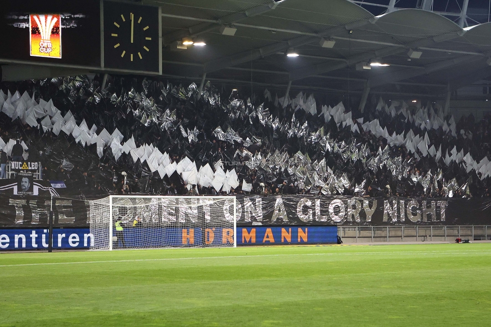 Sturm Graz - LASK
OEFB Cup, Halbfinale, SK Sturm Graz - LASK, Stadion Liebenau Graz, 06.04.2023. 

Foto zeigt Fans von Sturm mit einer Choreografie
