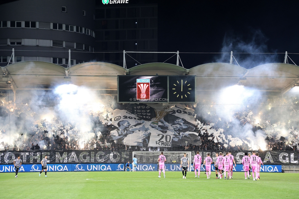 Sturm Graz - LASK
OEFB Cup, Halblfinale, SK Sturm Graz - LASK, Stadion Liebenau Graz, 06.04.2023. 

Foto zeigt Fans von Sturm mit einer Choreografie
