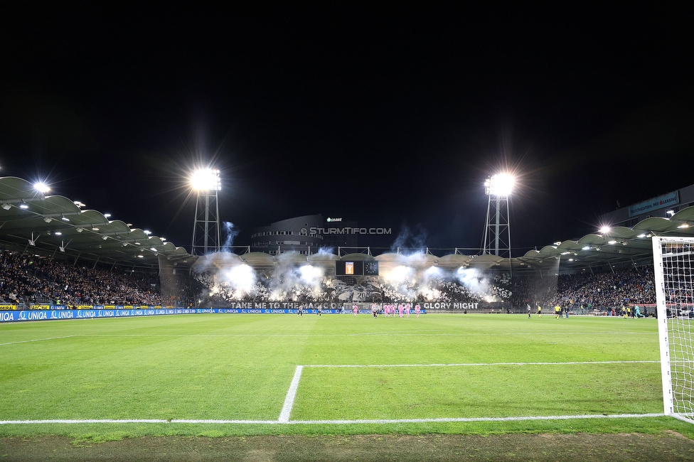 Sturm Graz - LASK
OEFB Cup, Halblfinale, SK Sturm Graz - LASK, Stadion Liebenau Graz, 06.04.2023. 

Foto zeigt Fans von Sturm mit einer Choreografie
