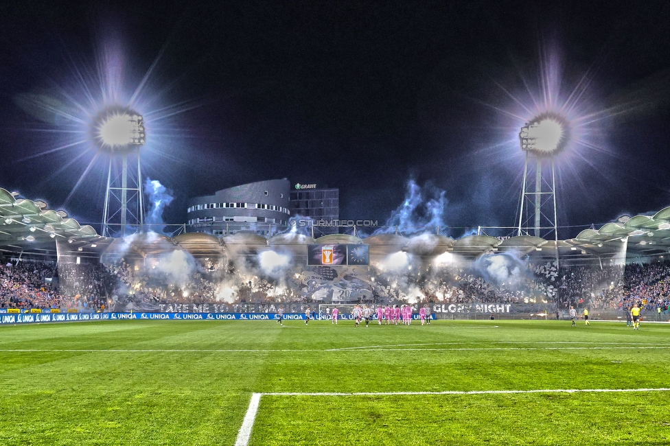 Sturm Graz - LASK
OEFB Cup, Halblfinale, SK Sturm Graz - LASK, Stadion Liebenau Graz, 06.04.2023. 

Foto zeigt Fans von Sturm mit einer Choreografie
