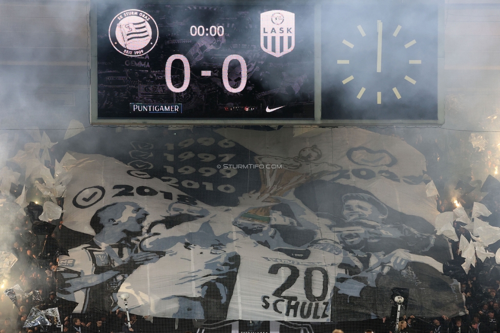 Sturm Graz - LASK
OEFB Cup, Halblfinale, SK Sturm Graz - LASK, Stadion Liebenau Graz, 06.04.2023. 

Foto zeigt Fans von Sturm mit einer Choreografie
