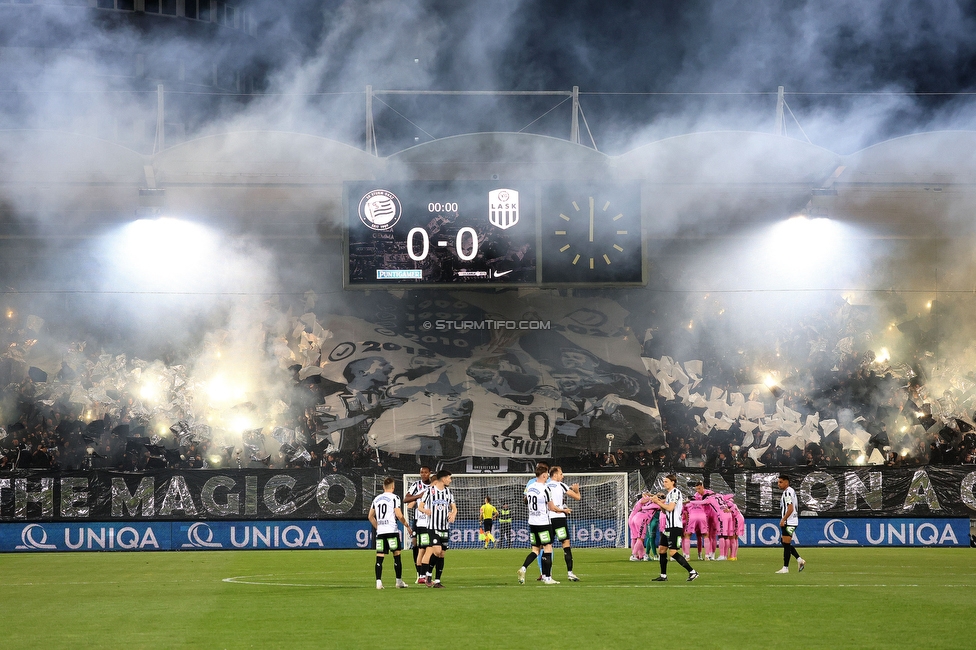 Sturm Graz - LASK
OEFB Cup, Halblfinale, SK Sturm Graz - LASK, Stadion Liebenau Graz, 06.04.2023. 

Foto zeigt Fans von Sturm mit einer Choreografie
